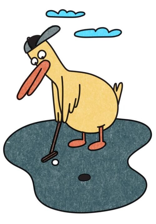 These Ducks 'Golfing' Enamel Pin